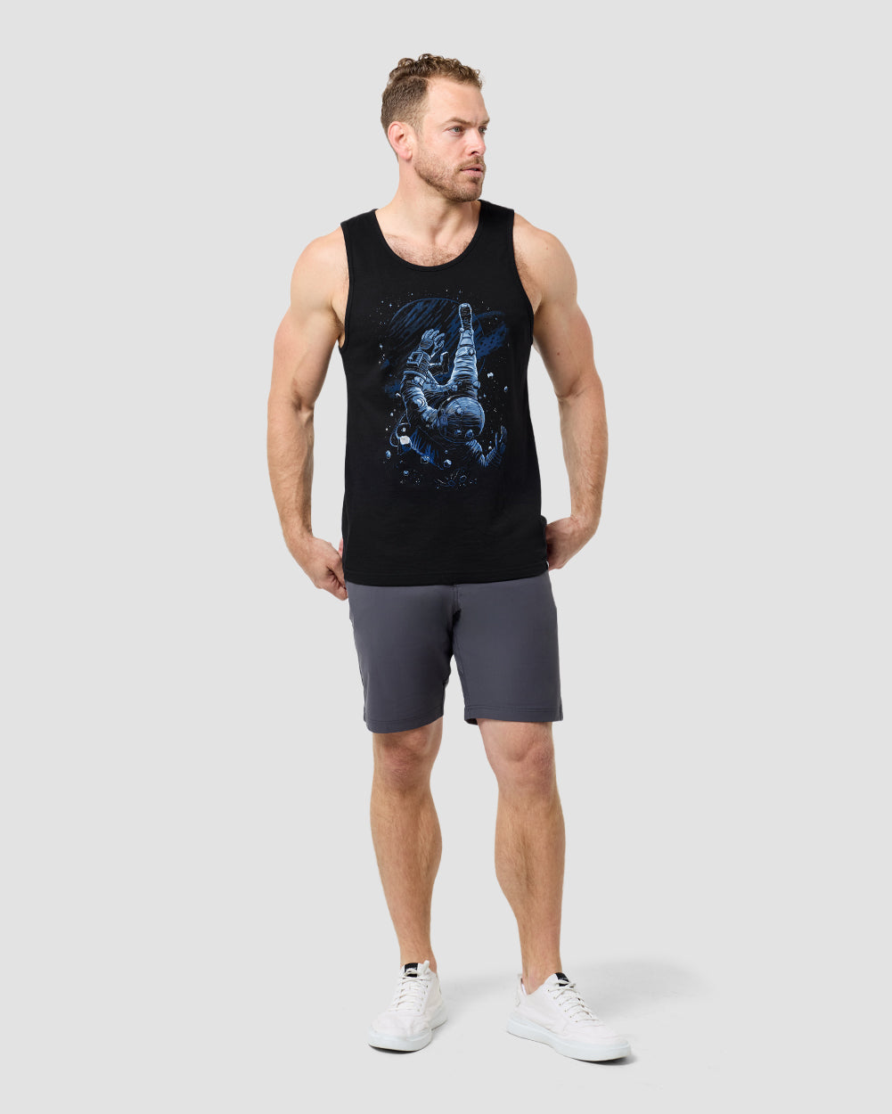 Cosmic Descent Tank-Black-Regular-Full--Model---L