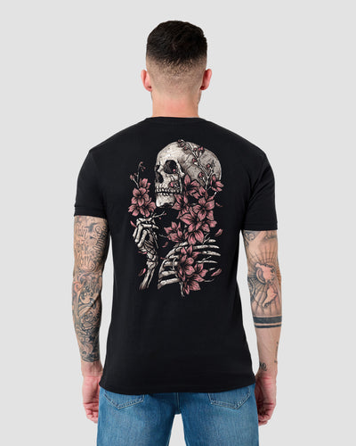 Eternal Blossom Tee-Black-Regular-Back--Model---L