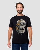 Bone Blossom Tee-Black-Regular-Front--Model---L