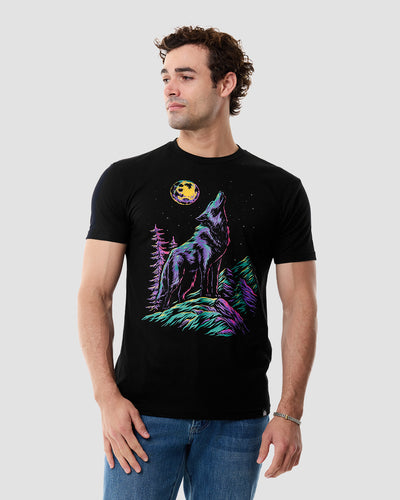 Lunar Howl Glow-in-the-Dark Tee-Black-Regular-Front--Model---L