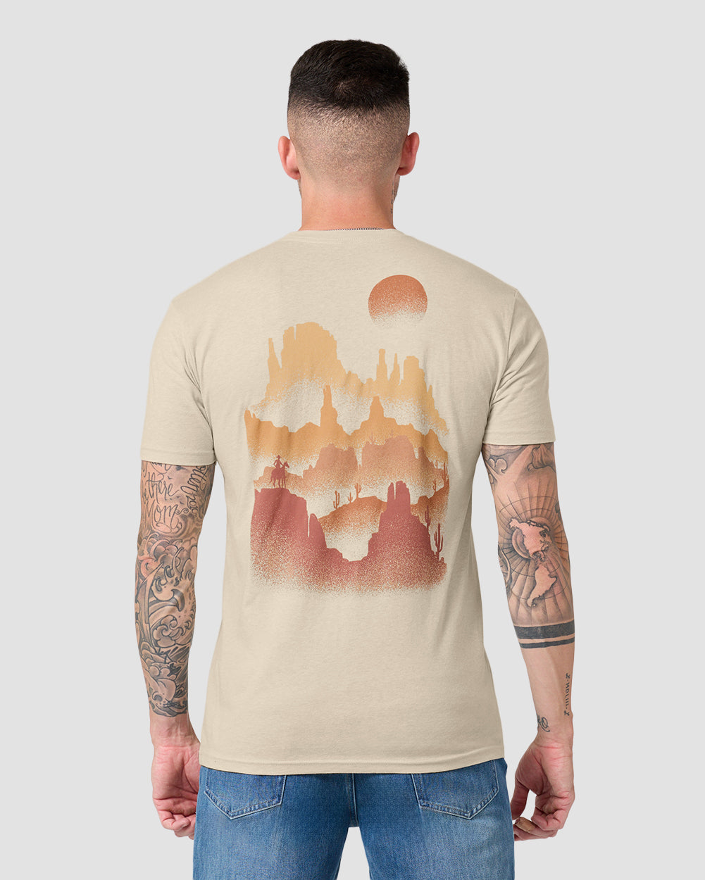 Mesa Shadows Tee-Cream-Regular-Back--Model---L