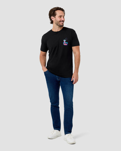 Moonlit Bungalow Tee-Black-Regular-Full--Model---L