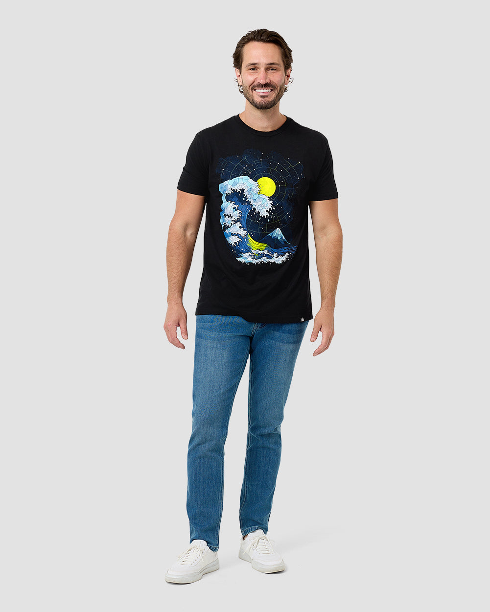 Mosaic Tide Tee-Black-Regular-Full--Model---L