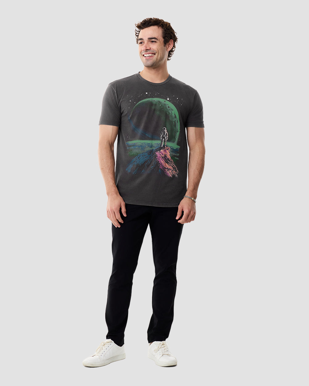 Planet Gaze Vintage Tee-Vintage Graphite Black-Regular-Full--Model---L