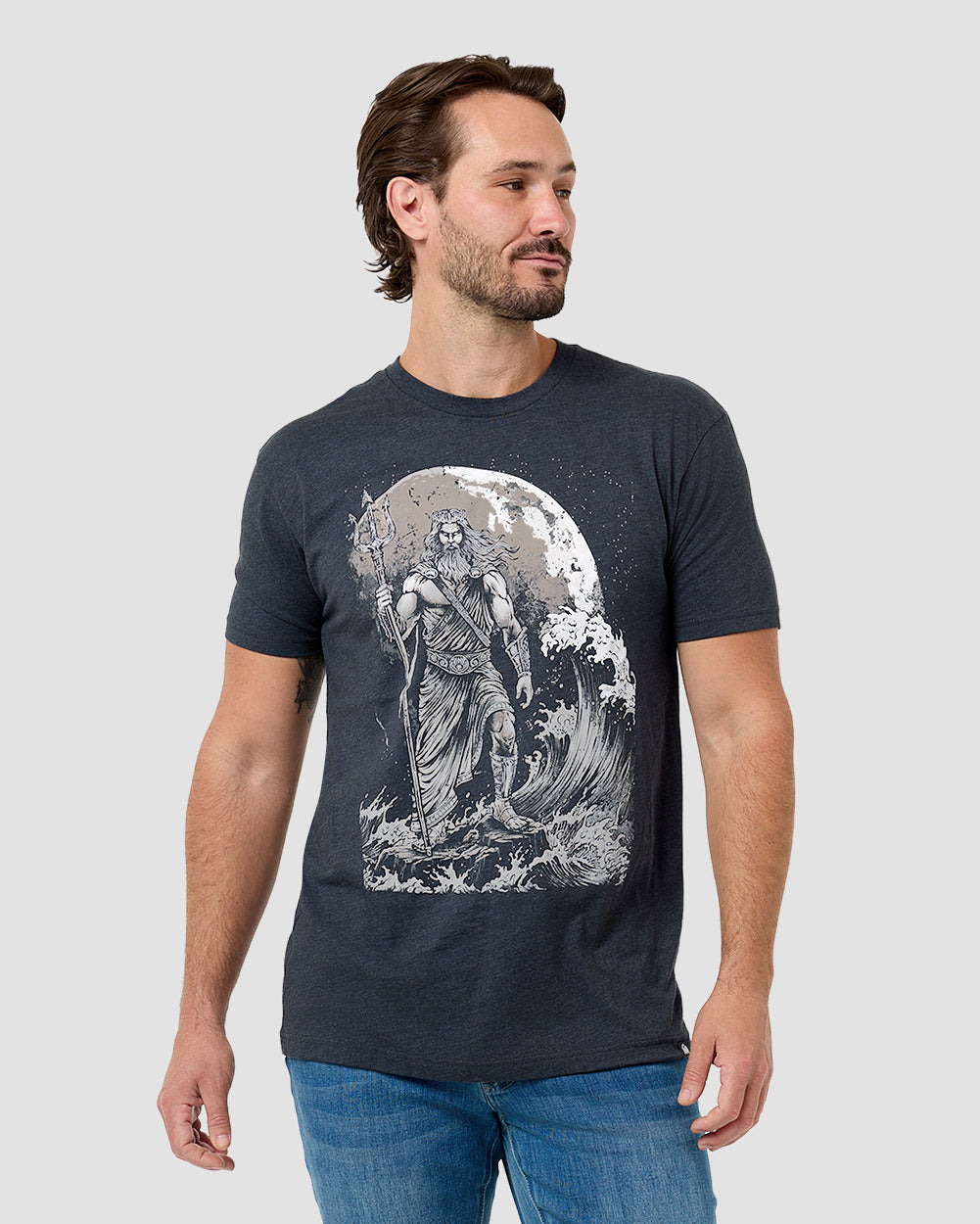 Poseidon Surge Tee-Charcoal-Regular-Front--Model---L