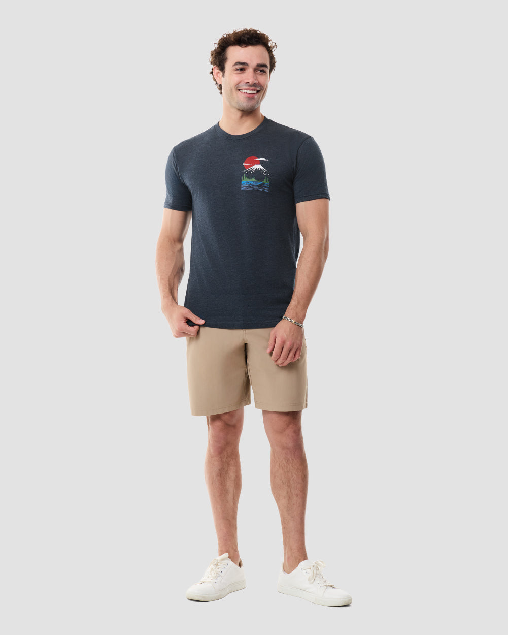 Quiet Horizon Tee-Navy-Regular-Full--Model---L