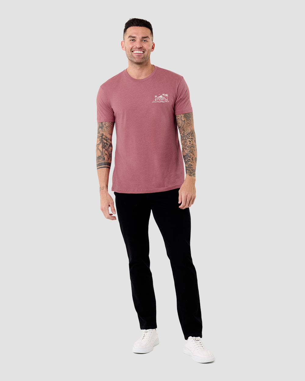 Summer Islands Tee-Heather Mauve-Regular-Full--Model---L