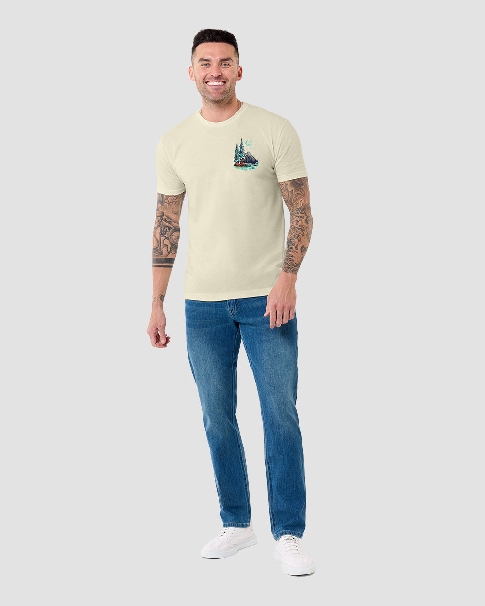 Wild Retreat Tee-Natural-Regular-Full--Model---L