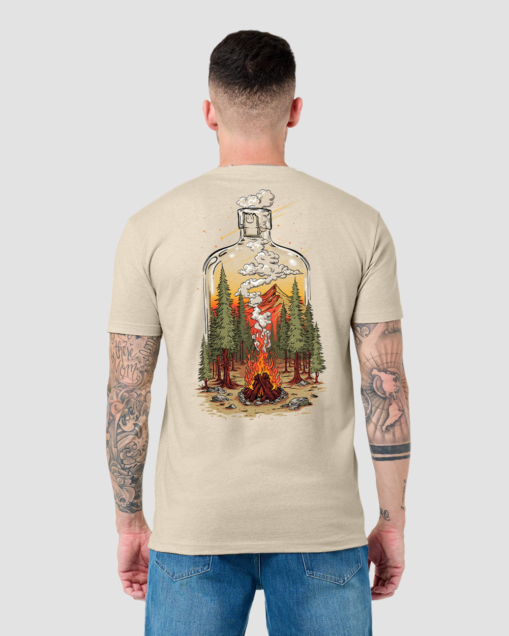 Nature Distilled Tee-Cream-Regular-Back--Model---L