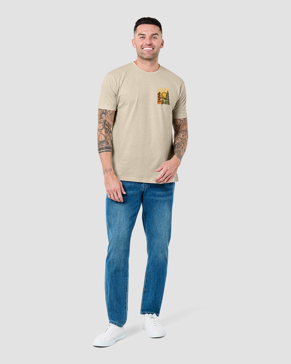 Nature Distilled Tee-Cream-Regular-Full--Model---L