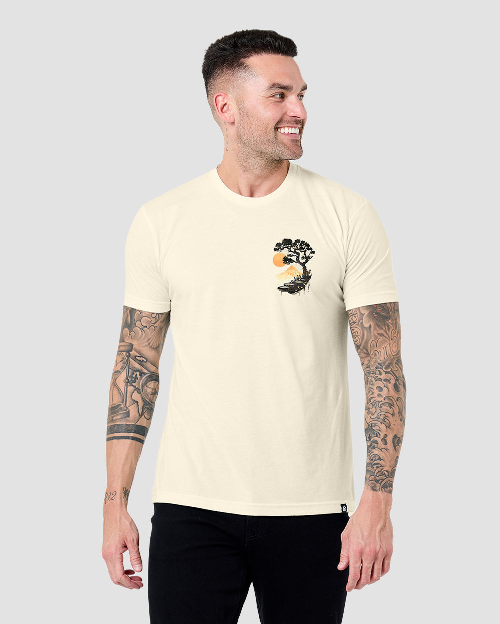 Zen Ridge Tee-Natural-Regular-Front--Model---L