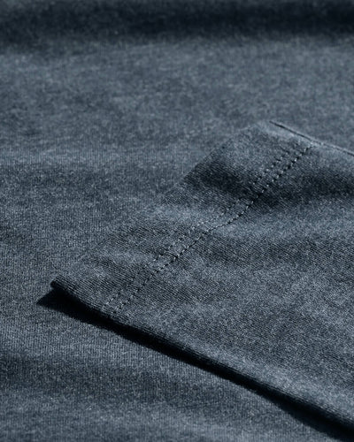 Long Sleeve Henley Tee - Non-Branded-Navy-Regular-Detail--Model---L