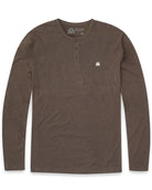 Long Sleeve Henley Tee - Branded-Brown-Mock--Zach---L