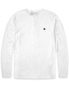 Long Sleeve Henley Tee - Branded-White-Front