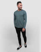 Long Sleeve Henley Tee - Non-Branded-Indigo-Full--Zach---L