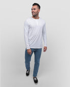 Long Sleeve Henley Tee - Non-Branded-Full-White--Zach---L