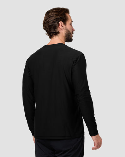 Long Sleeve Active Tee - Branded-Black-Regular-Back--Model---L
