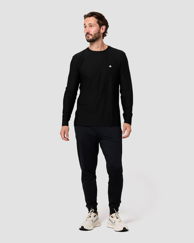 Long Sleeve Active Tee - Branded-Black-Regular-Full--Model---L