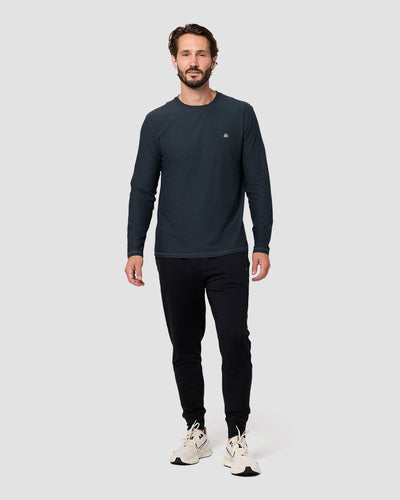 Long Sleeve Active Tee - Branded-Navy-Regular-Full--Model---L