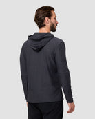 Long Sleeve Hooded Active Tee - Non-Branded-Charcoal-Regular-Back--Model---L
