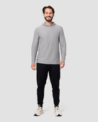 Long Sleeve Hooded Active Tee - Non-Branded-Grey-Regular-Full--Model---L