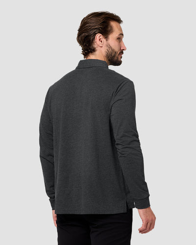 Long Sleeve Polo - Non-Branded-Charcoal-Reg-Regular-Back--Model---L