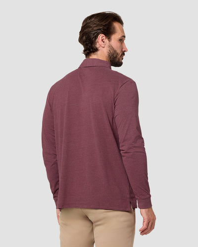 Long Sleeve Polo - Non-Branded-Maroon-Reg-Regular-Back--Model---L