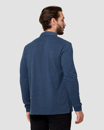 Long Sleeve Polo - Non-Branded-Navy-Reg-Regular-Back--Model---L