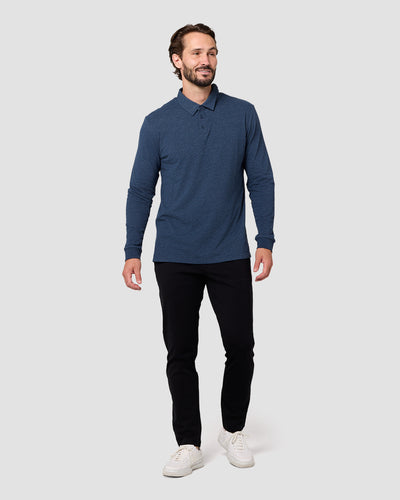 Long Sleeve Polo - Non-Branded-Navy-Reg-Regular-Full--Model---L
