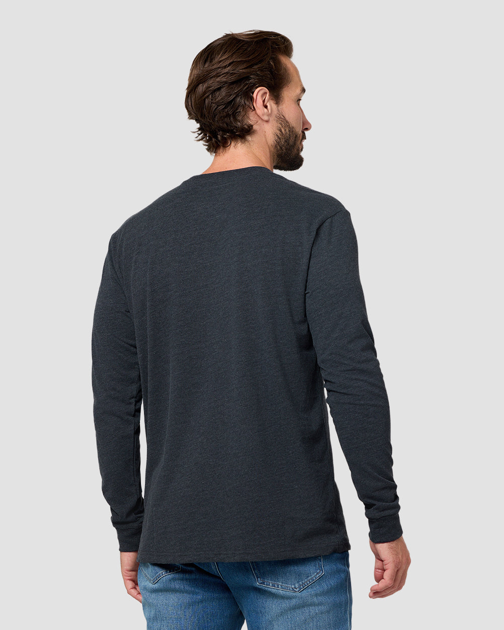 Long Sleeve Tee - Non-Branded-Charcoal-Reg-Regular-Back--Model---L
