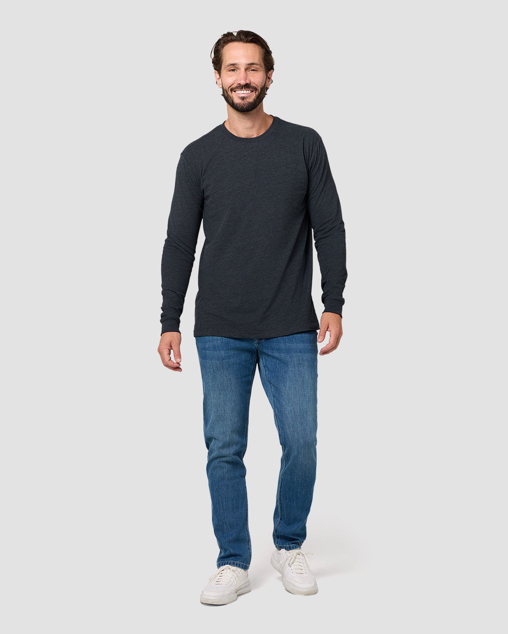 Long Sleeve Tee - Non-Branded-Charcoal-Reg-Regular-Full--Model---L