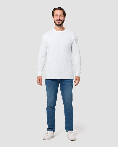 Long Sleeve Tee - Non-Branded-White-Reg-Regular-Full--Model---L
