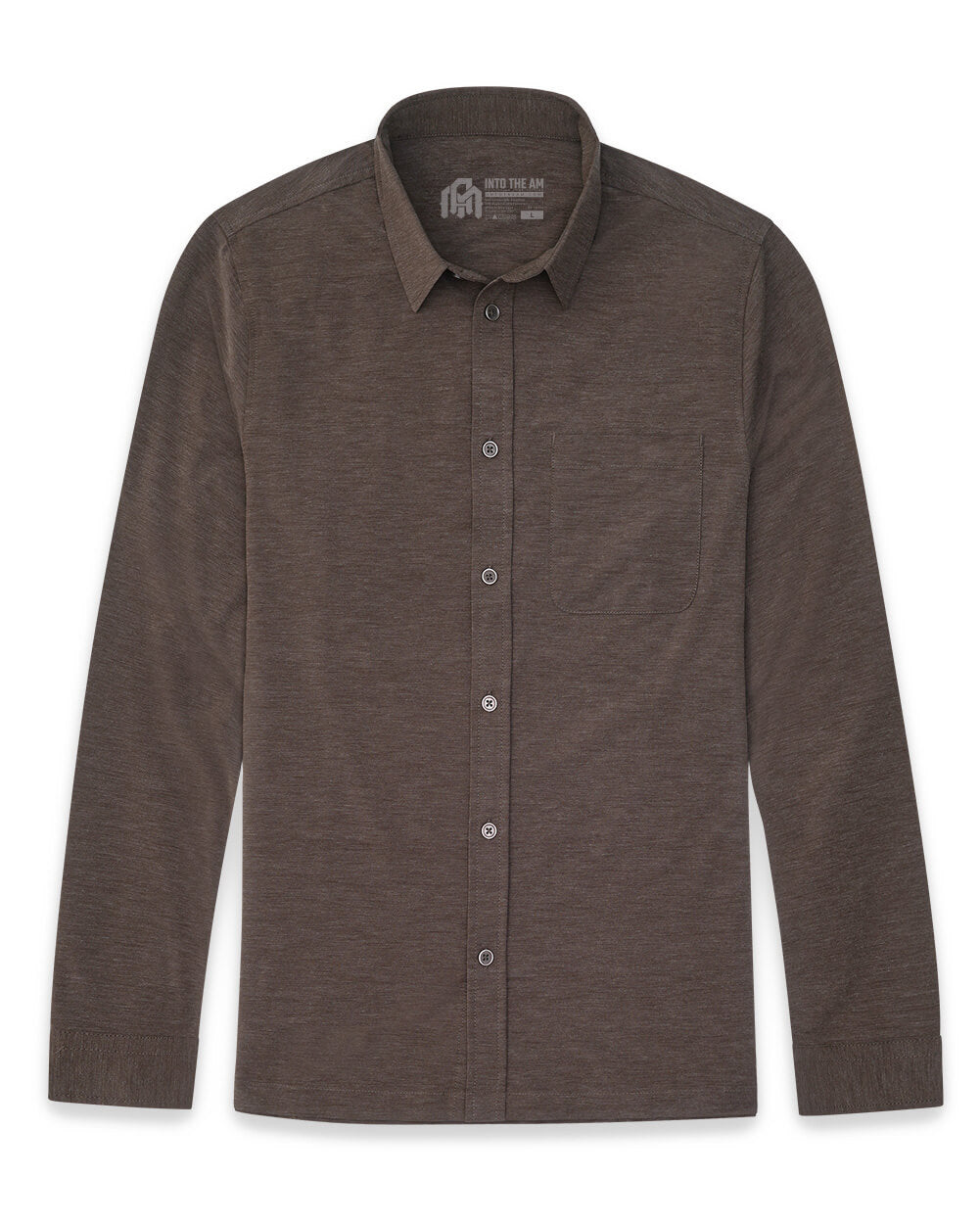 Long Sleeve Button Up-Brown-Mock--Zach---L