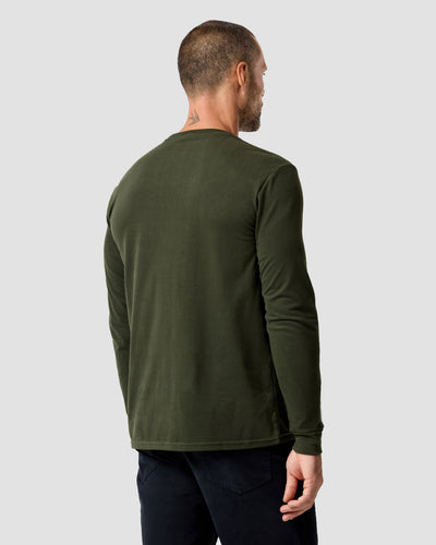 Long Sleeve Tee-Midnight Olive-Reg-Regular-Back--Model---L