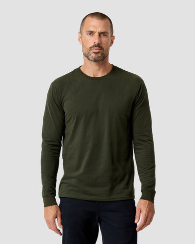 Long Sleeve Tee-Midnight Olive-Reg-Regular-Front--Model---L