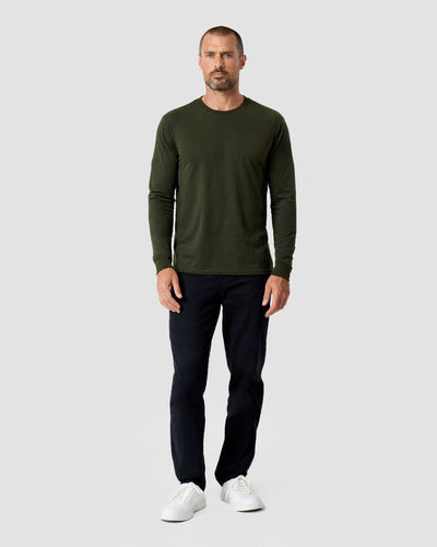 Long Sleeve Tee-Midnight Olive-Reg-Regular-Full--Model---L