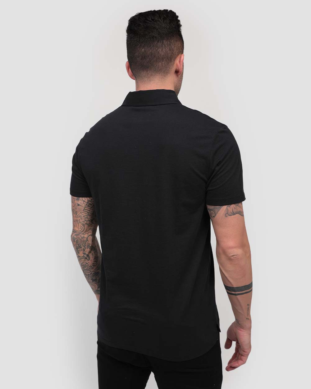 Polo - Tall - Non-Branded-Black-Regular-Back--Model---L