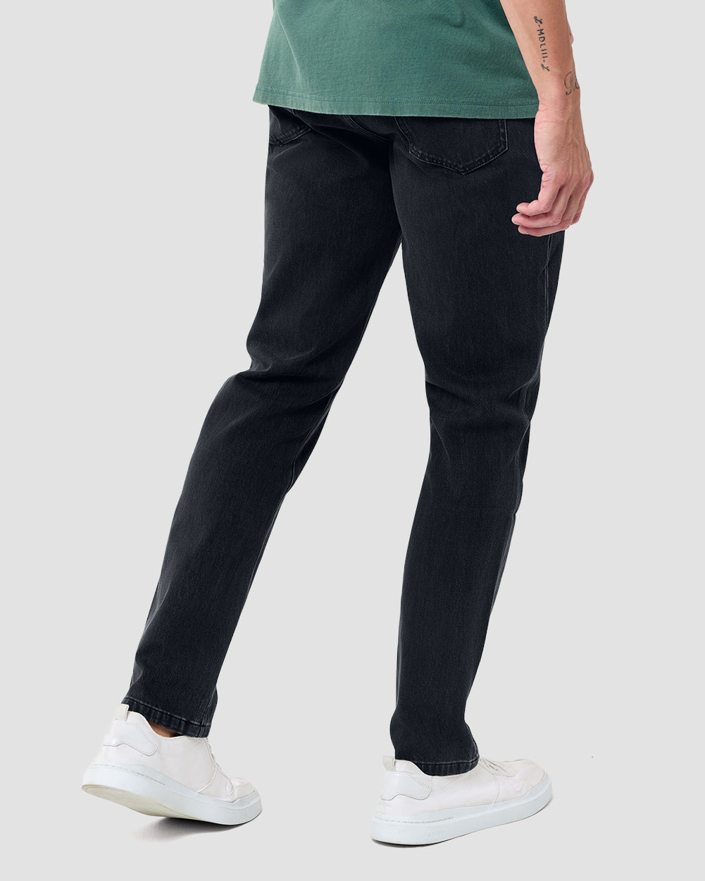 Legacy Stretch Denim Jeans-Dark Grey-32"-Regular-Back--Model---32