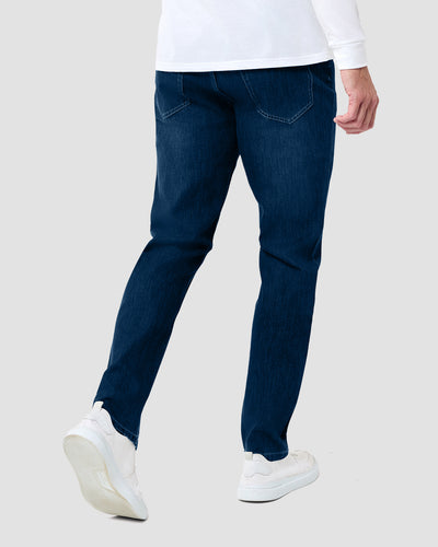 Legacy Stretch Denim Jeans-Dark Indigo-32"-Regular-Back--Model---32
