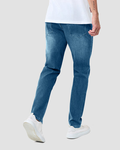 Legacy Stretch Denim Jeans-Medium Indigo-30"-Regular-Back--Model---32