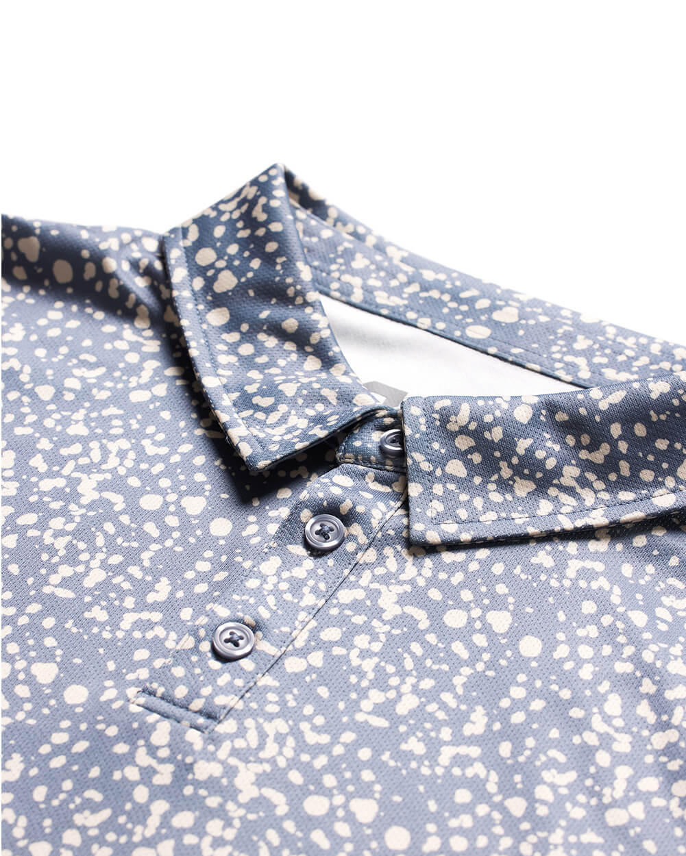Performance Polo - Non-Branded-Indigo Splatter-Reg-Regular-Detail 3--Alex---M