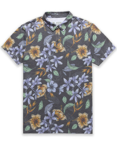 Pursuit Performance Polo-Coastal Flowers-Tall-Regular-Mock--Model---L