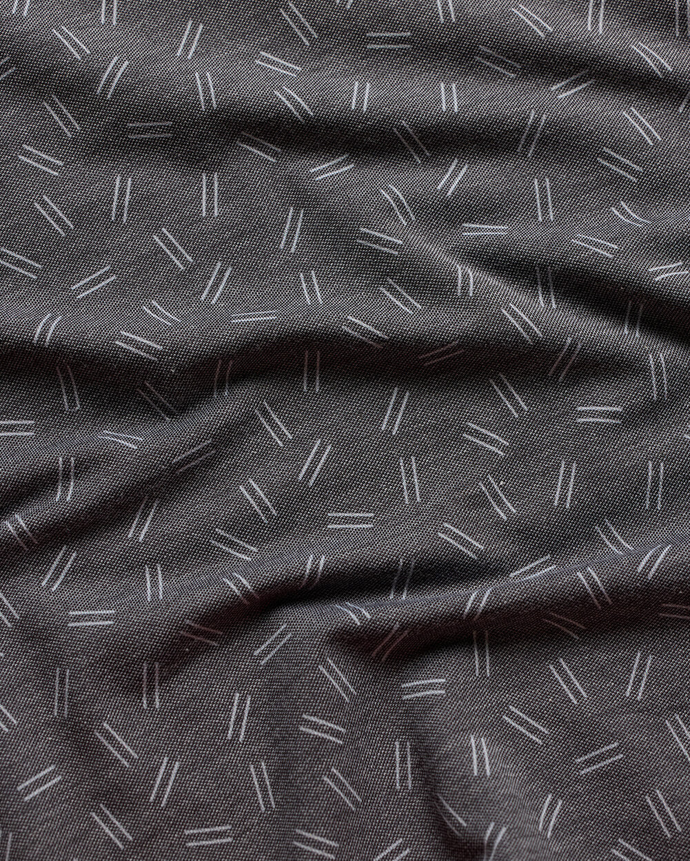 Pursuit Performance Polo-Black Dashes-Tall-Regular-Detail--Model---L