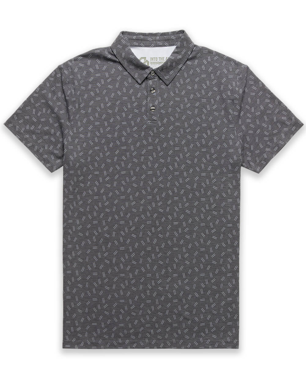 Pursuit Performance Polo-Black Dashes-Reg-Regular-Mock--Model---L