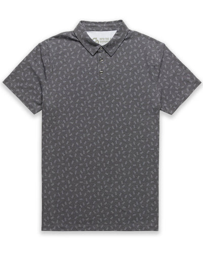 Pursuit Performance Polo-Black Dashes-Reg-Regular-Mock--Model---L