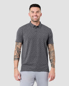 Pursuit Performance Polo-Black Dashes-Reg-Regular-Front--Model---L