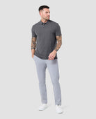Pursuit Performance Polo-Black Dashes-Tall-Regular-Full--Model---L