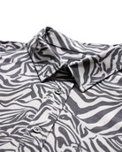 Relaxed Button Up - Non-Branded-Black Beige Animal-Regular-Detail 3--Alex---M