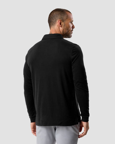 Long Sleeve Polo - Non-Branded-Black-Tall-Regular-Back--Zac---L