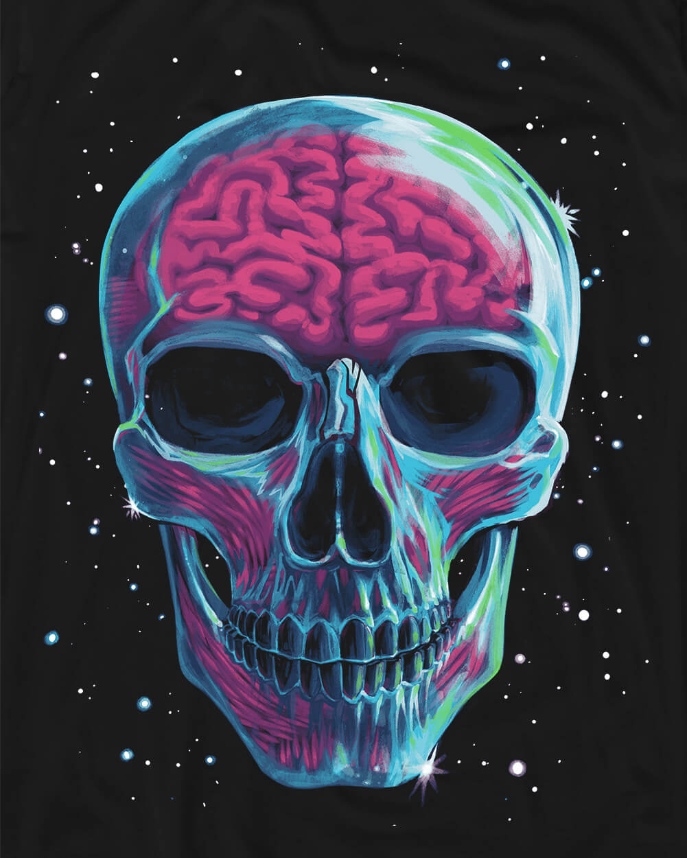 Mindshock Glow-in-the-Dark Tee-Black-Regular-Swatch--Model---L